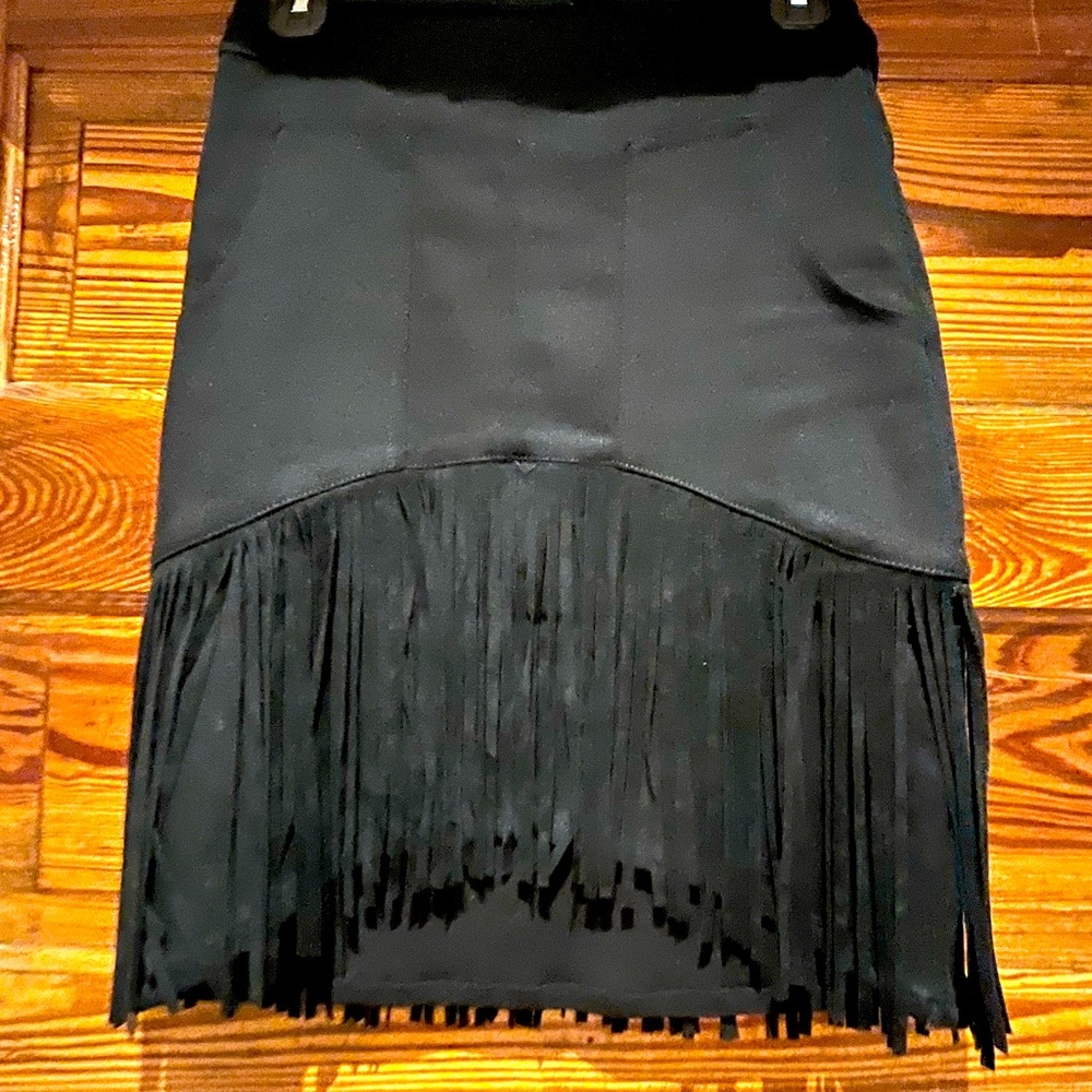 Peach Love California Black Fringe Skirt